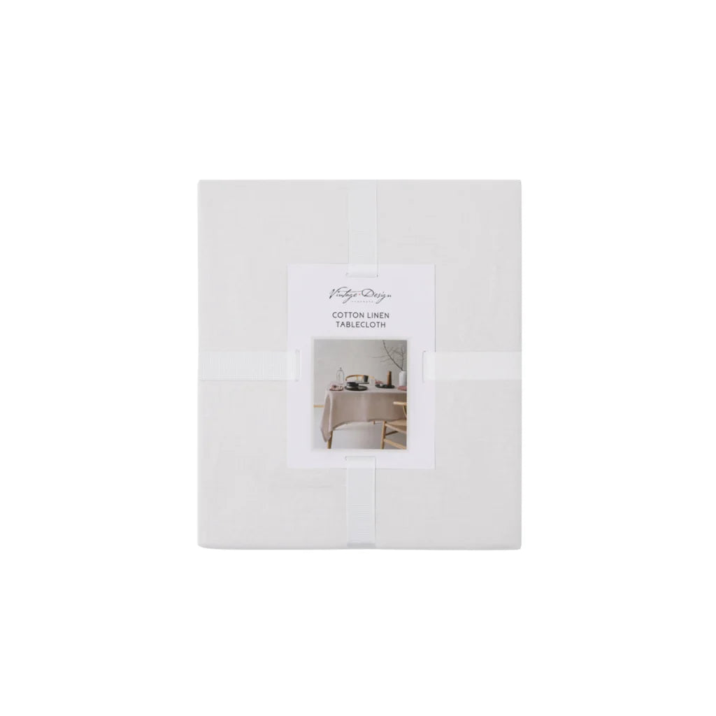 Vintage Design Homewares Tablecloth Helm White Washed