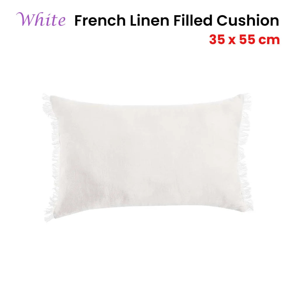 Vintage Design Homewares White French Filled Cushion Oblong