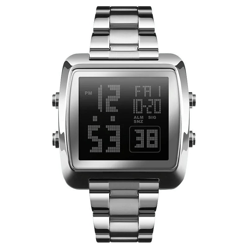 Vintage Gold Steel Square Watch - Waterproof & Luminous