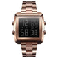 Vintage Gold Steel Square Watch - Waterproof & Luminous