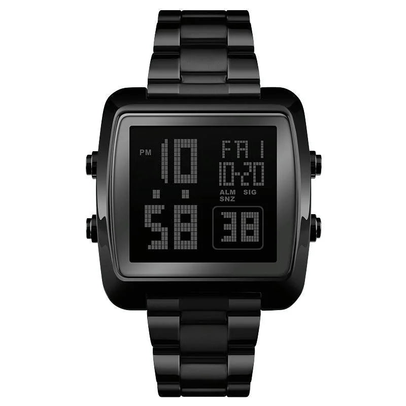 Vintage Gold Steel Square Watch - Waterproof & Luminous