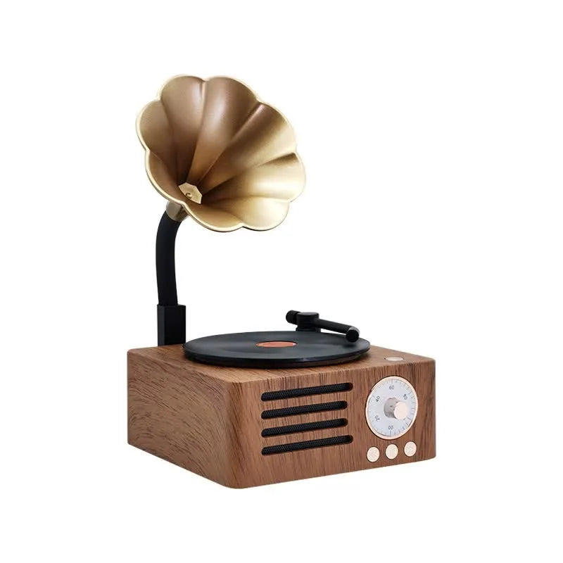 Vintage Gramophone Bluetooth Speaker - Retro Wireless Music