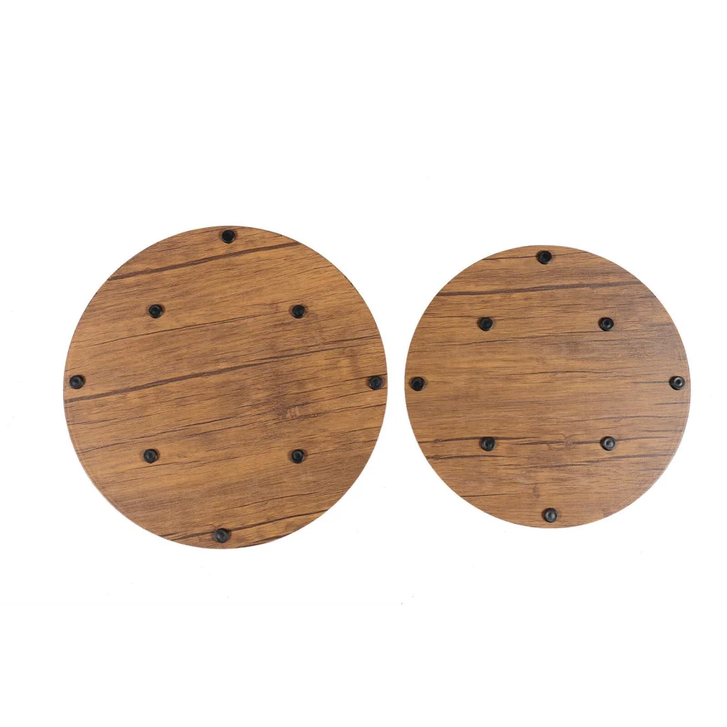 Vintage Round Coffee Tables Set of 2 Side Tables Robust