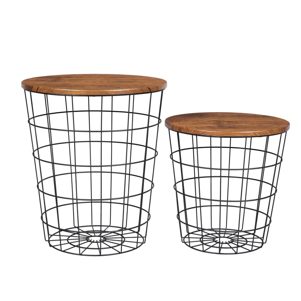 Vintage Round Coffee Tables Set of 2 Side Tables Robust