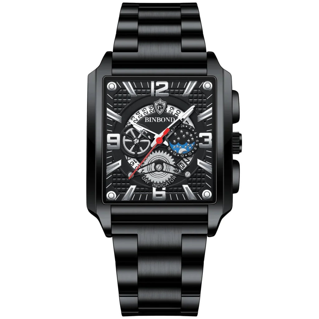 Vintage Square Men Multifunctional Quartz Watch