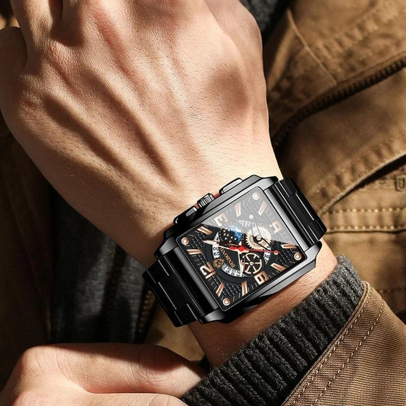 Vintage Square Multifunctional Luminous Quartz Watch