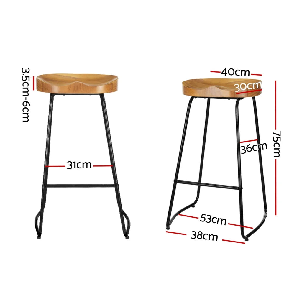 Vintage Tractor Bar Stools Set of 4 Retro Bar Stool Industrial Chairs 75cm