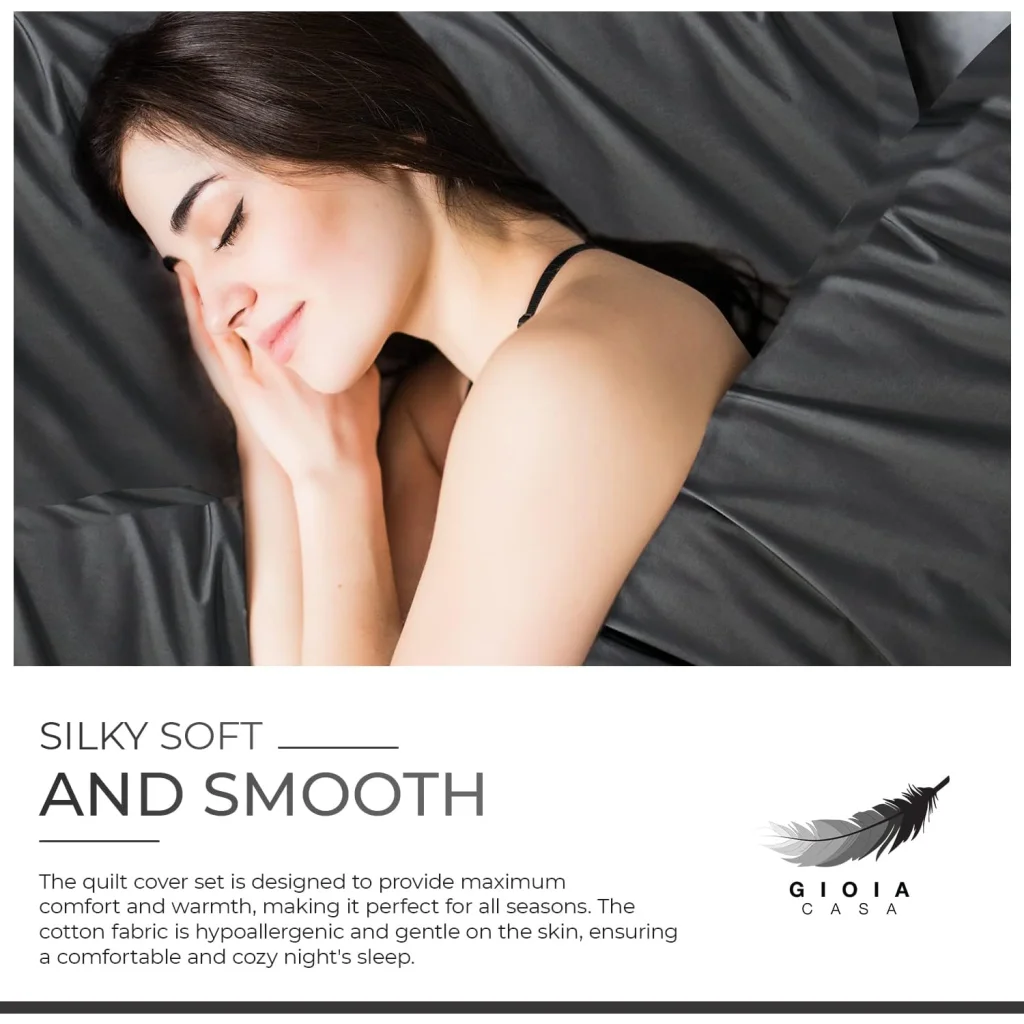 Vintage Washed 100% Cotton Quilt Cover Set 2PCS - Charcoal