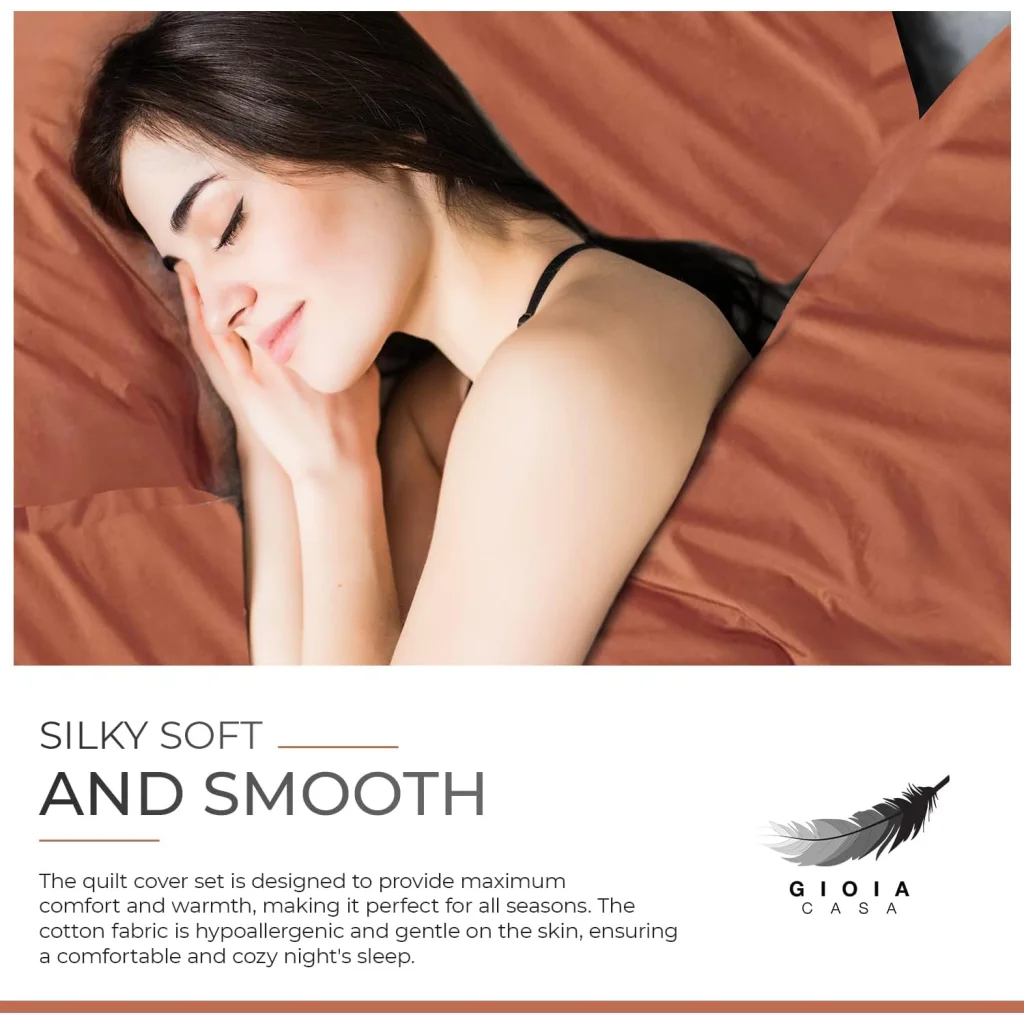 Vintage Washed 100% Cotton Quilt Cover Set 3PCS - Brick