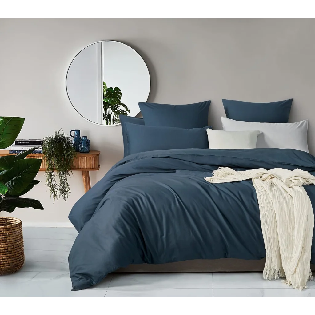 Vintage Washed 100% Cotton Quilt Cover Set 3PCS - Dark