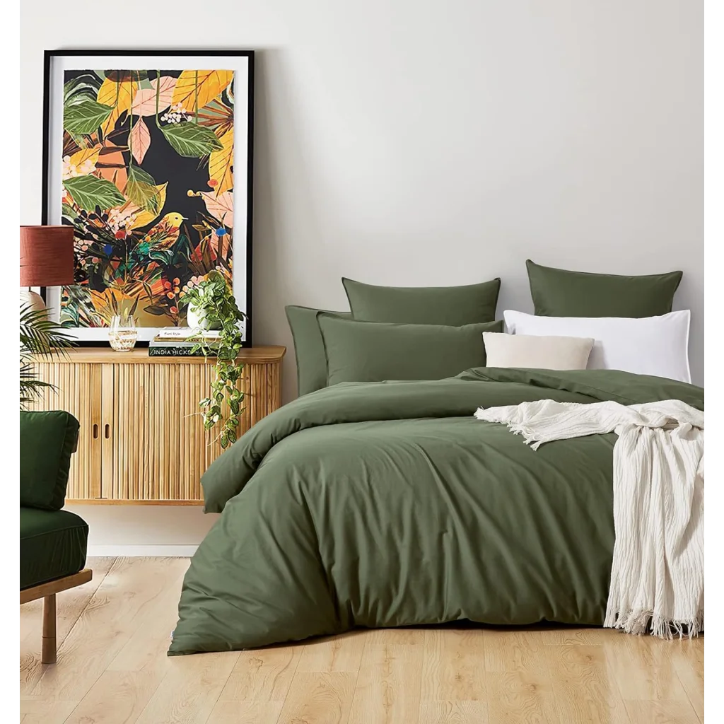 Vintage Washed 100% Cotton Quilt Cover Set 3PCS - Khaki