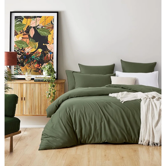 Vintage Washed 100% Cotton Quilt Cover Set 3PCS - Khaki