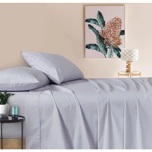 Vintage Washed 100% Cotton Sheet Set with 2 Pillowcases