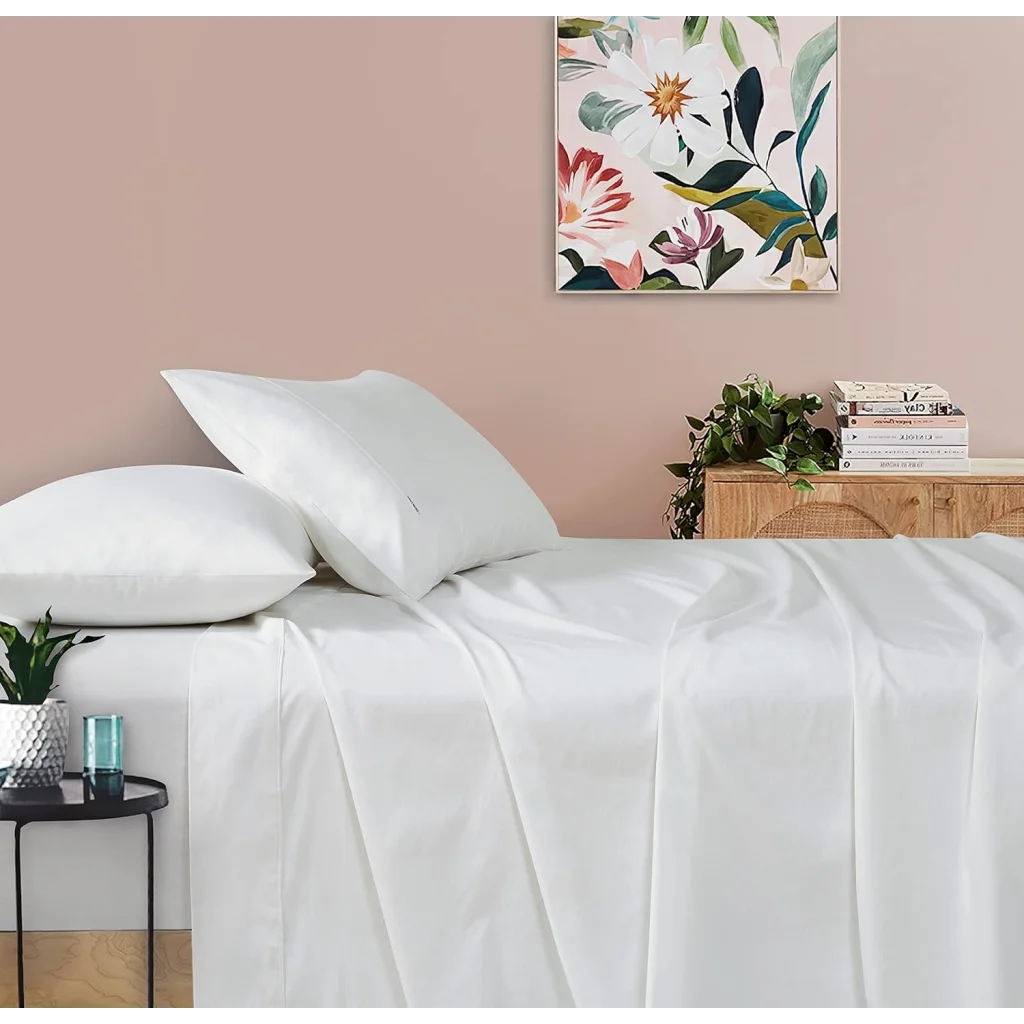 Vintage Washed 100% Cotton Sheet Set with 2 Pillowcases