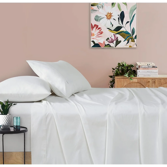 Vintage Washed 100% Cotton Sheet Set with 2 Pillowcases