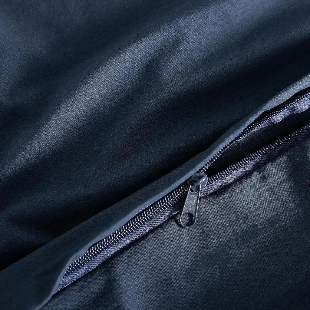 Vintage Washed Microfiber Quilt Cover Set 3PCS - Navy