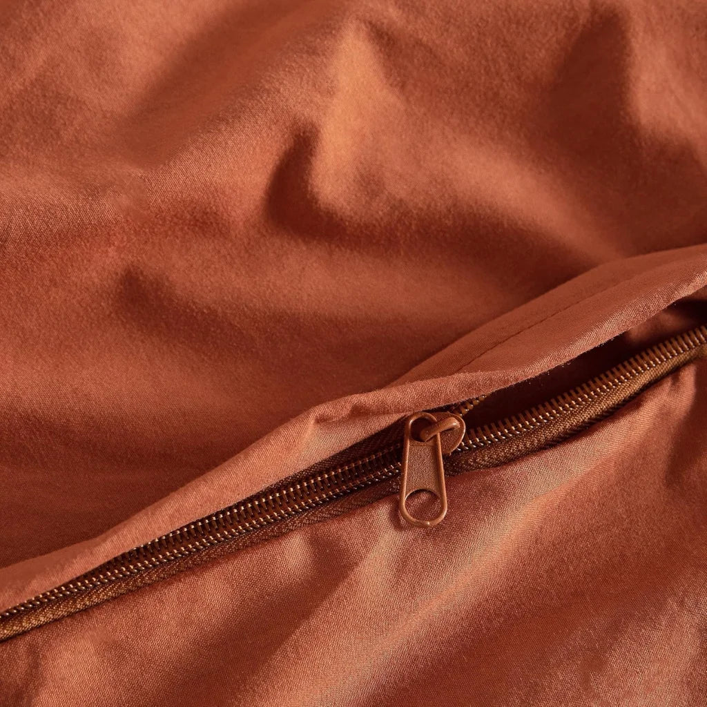 Vintage Washed Microfiber Quilt Cover Set 3PCS - Terracotta