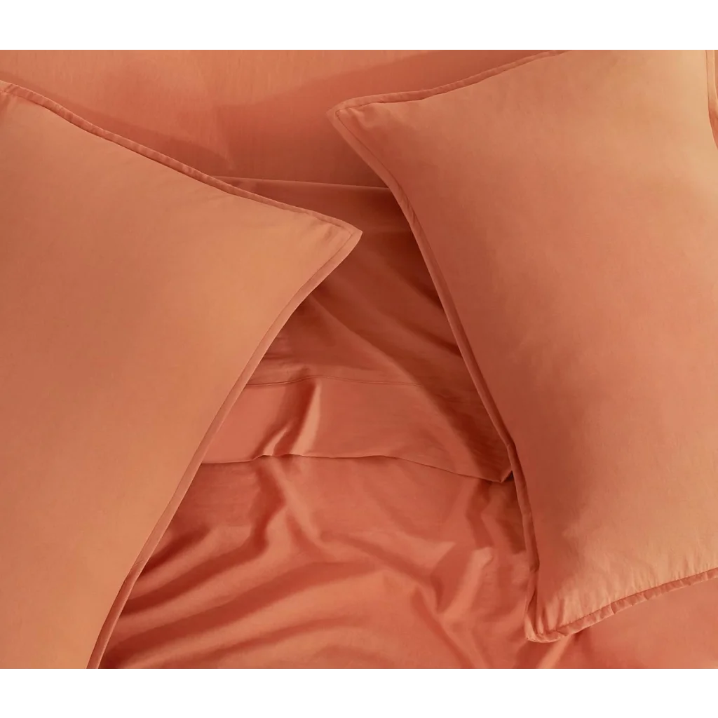 Vintage Washed Microfiber Quilt Cover Set 3PCS - Terracotta