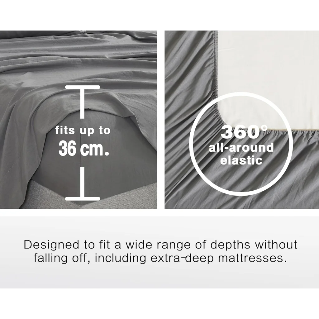 Vintage Washed Microfiber Sheet Set with 1 Pillowcase