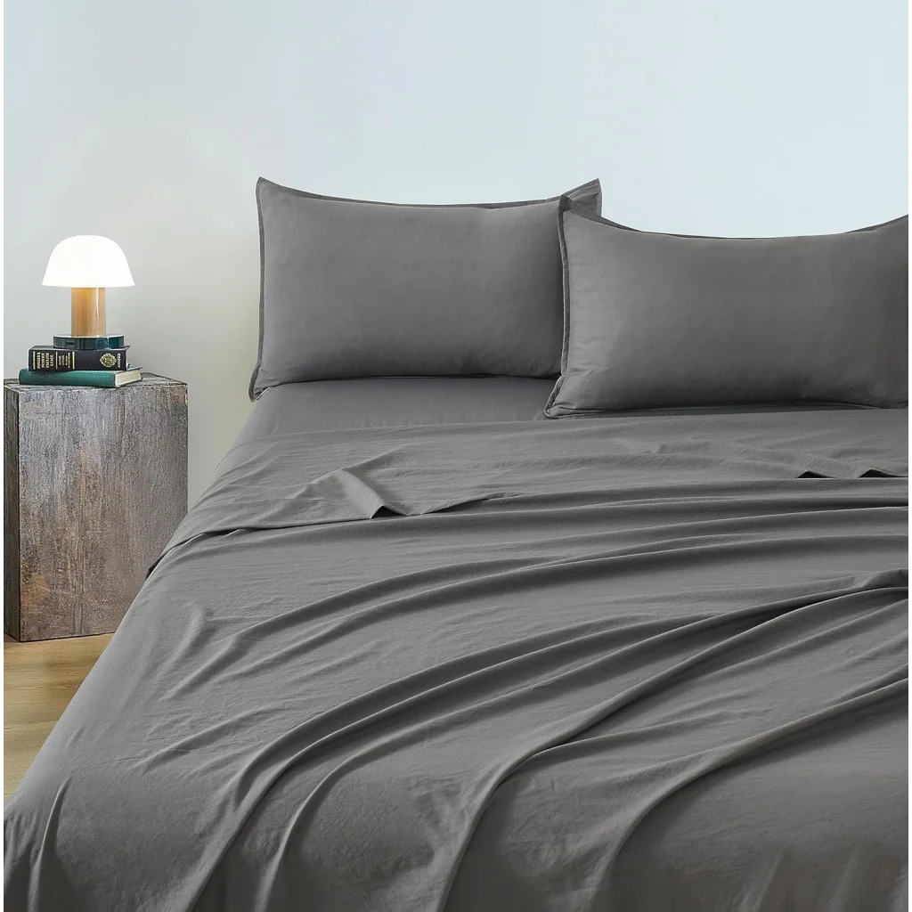 Vintage Washed Microfiber Sheet Set with 1 Pillowcase