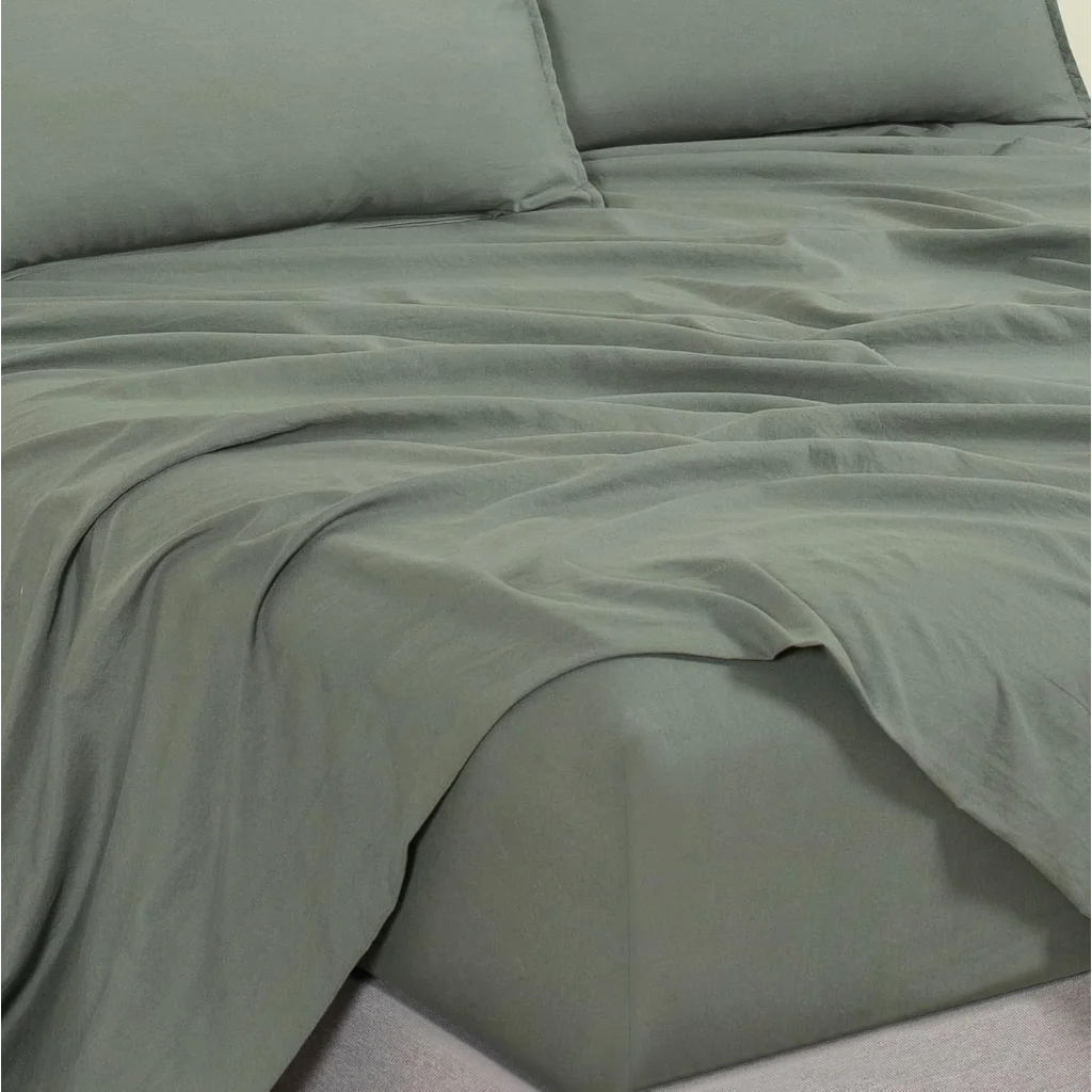 Vintage Washed Microfiber Sheet Set with 1 Pillowcase