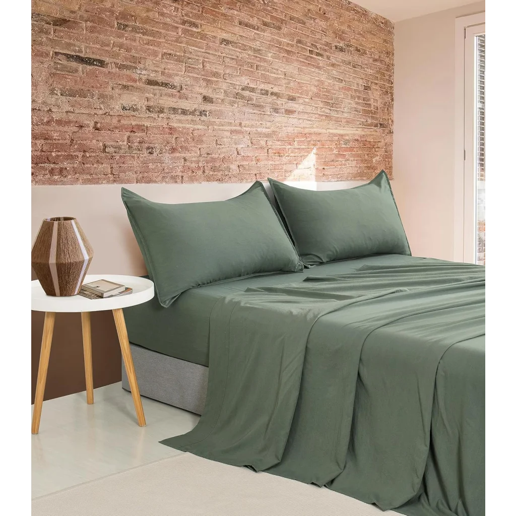 Vintage Washed Microfiber Sheet Set with 1 Pillowcase