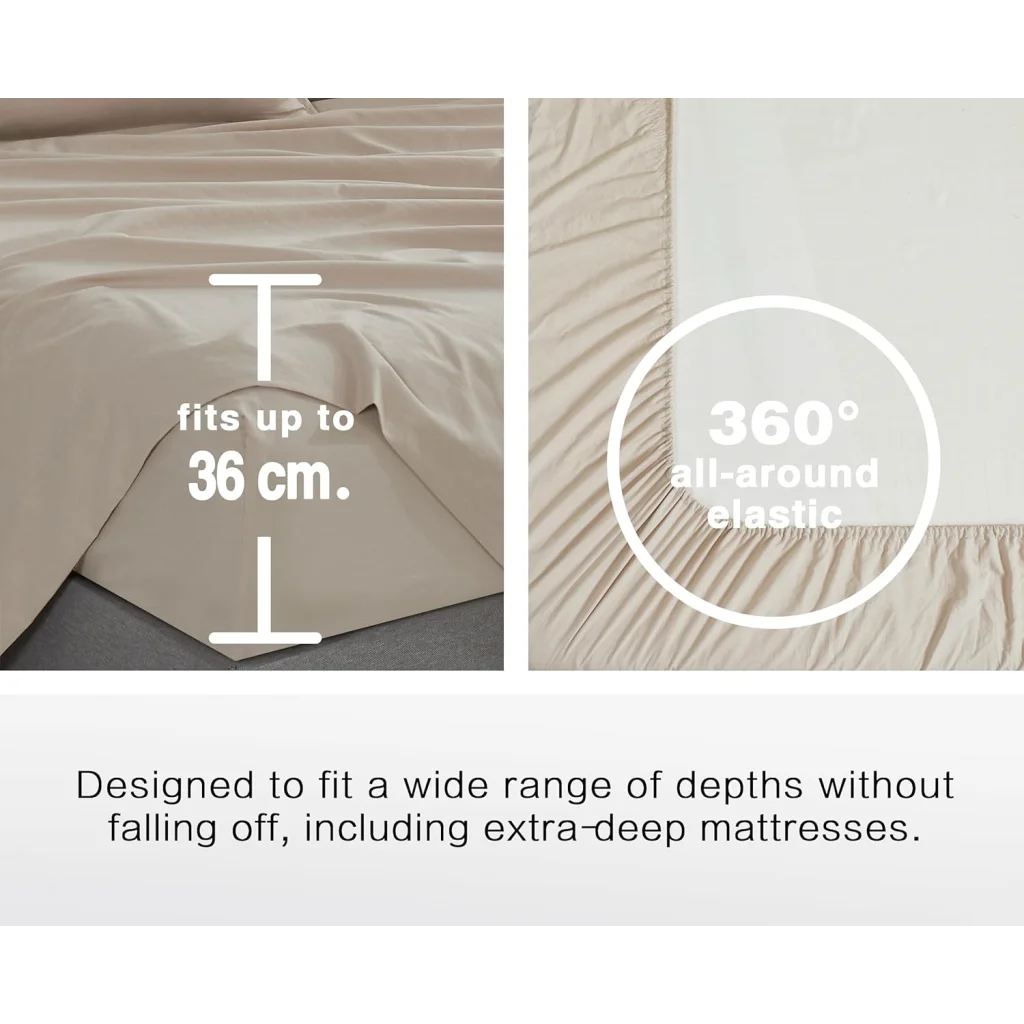 Vintage Washed Microfiber Sheet Set with 1 Pillowcase