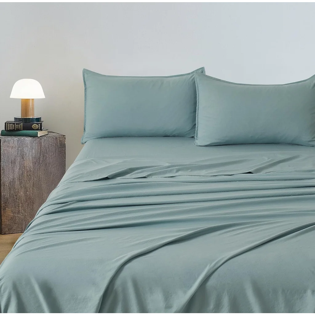 Vintage Washed Microfiber Sheet Set with 1 Pillowcase