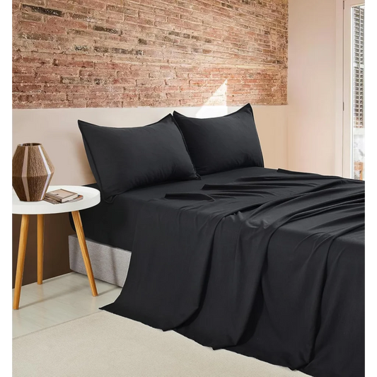 Vintage Washed Microfiber Sheet Set with 2 Pillowcases