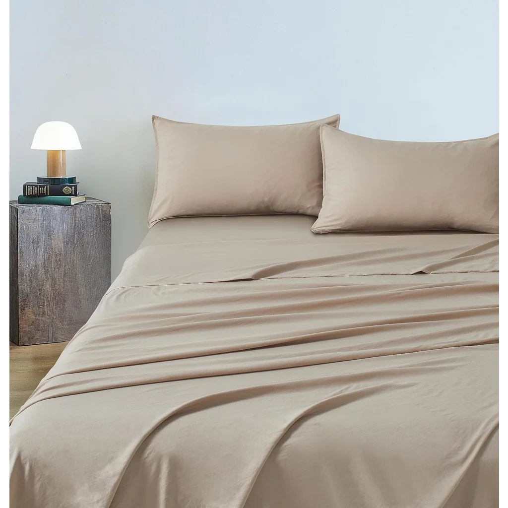 Vintage Washed Microfiber Sheet Set with 2 Pillowcases