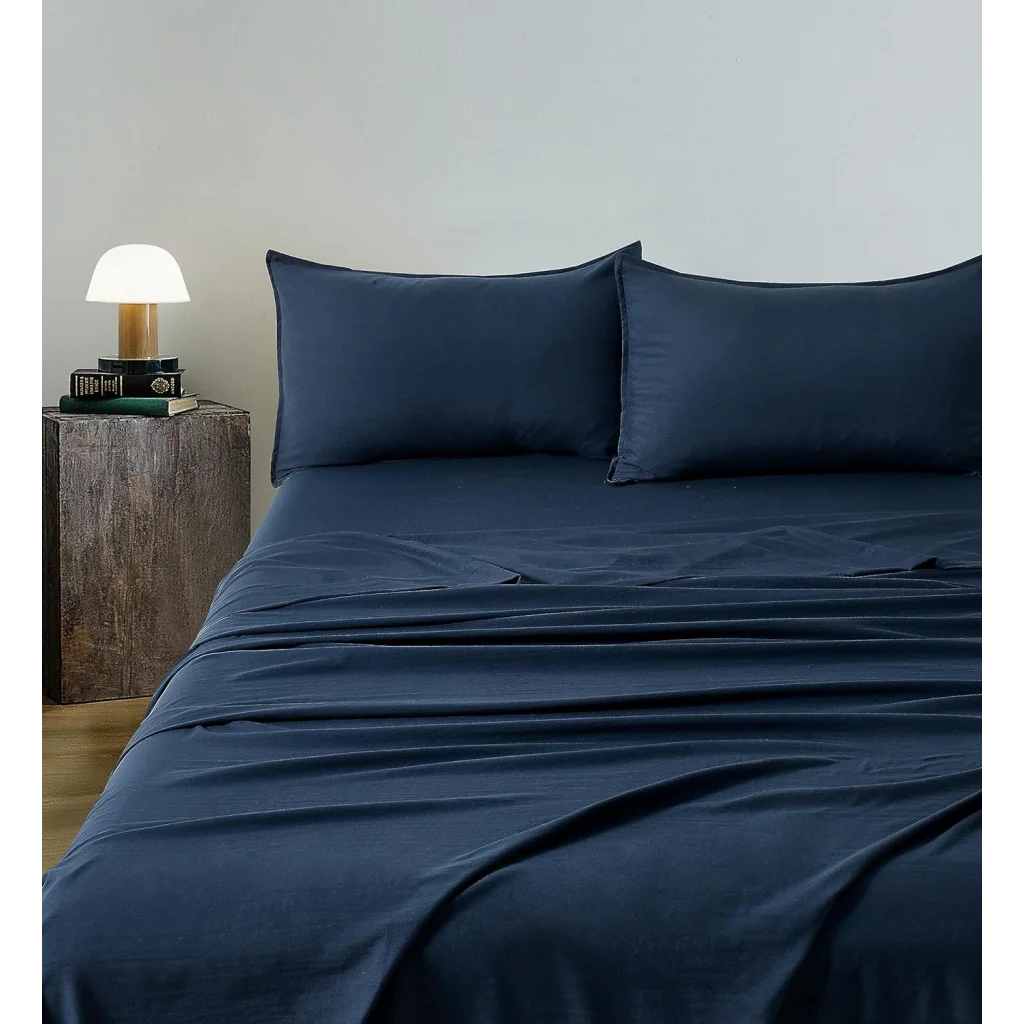 Vintage Washed Microfiber Sheet Set with 2 Pillowcases