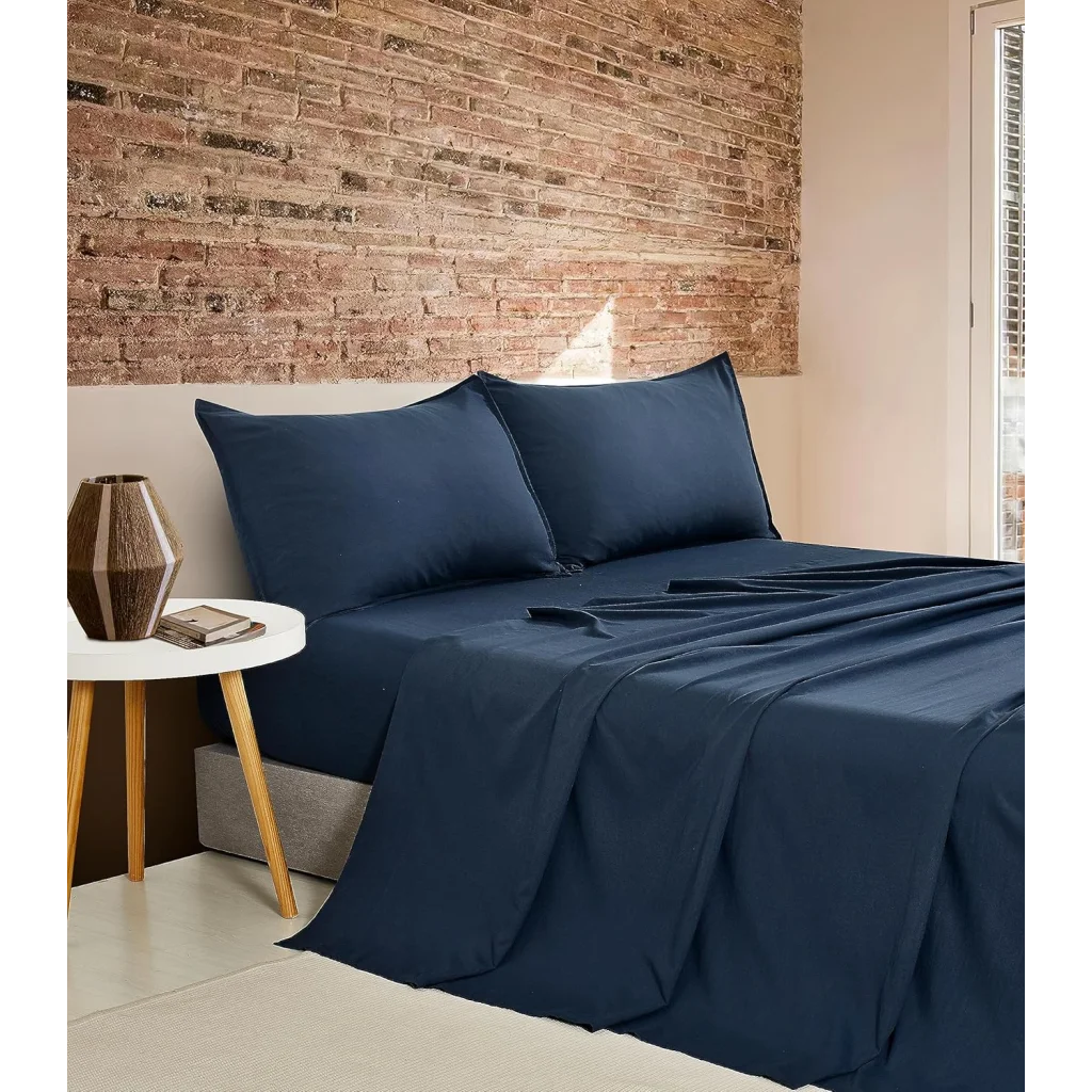 Vintage Washed Microfiber Sheet Set with 2 Pillowcases