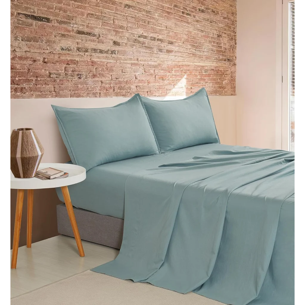 Vintage Washed Microfiber Sheet Set with 2 Pillowcases