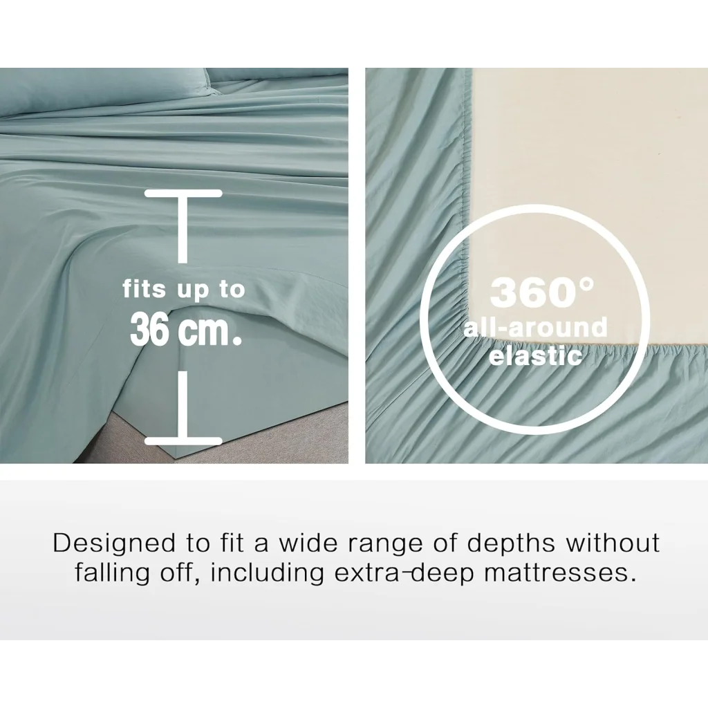 Vintage Washed Microfiber Sheet Set with 2 Pillowcases