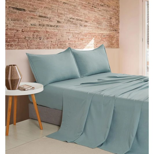 Vintage Washed Microfiber Sheet Set with 2 Pillowcases