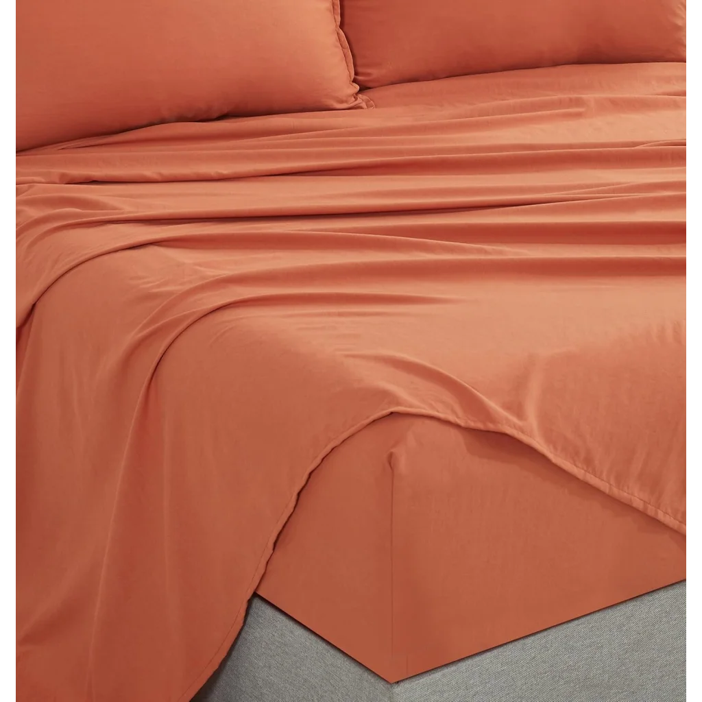 Vintage Washed Microfiber Sheet Set with 2 Pillowcases