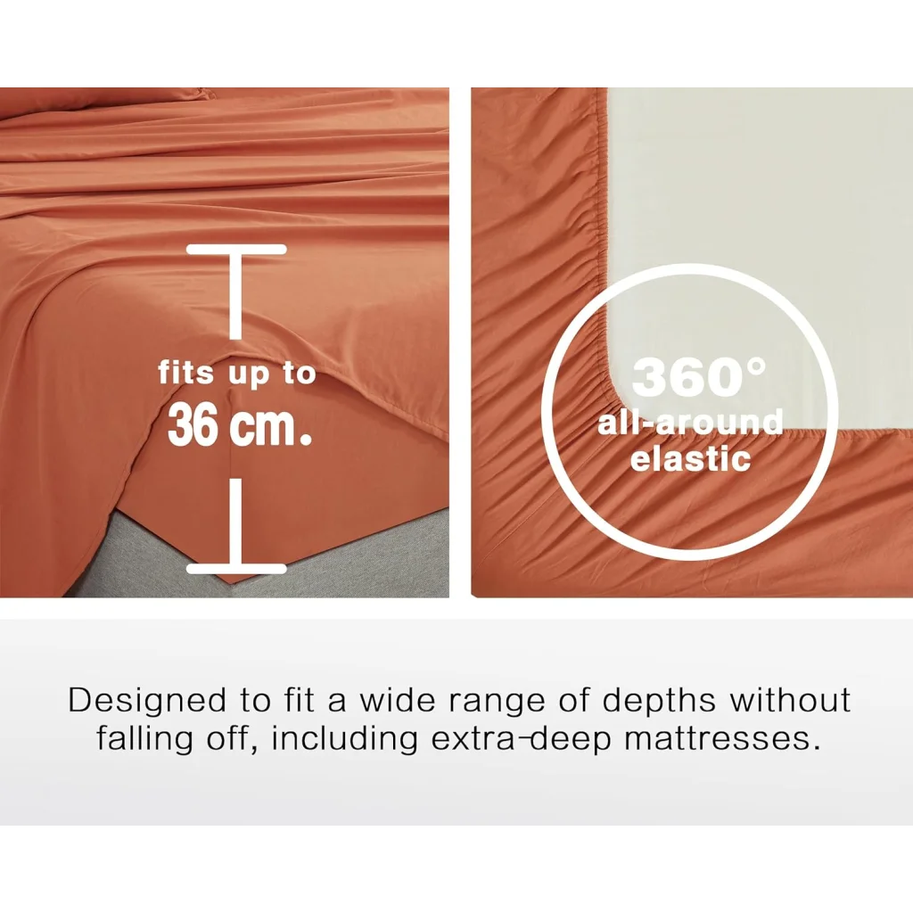 Vintage Washed Microfiber Sheet Set with 2 Pillowcases