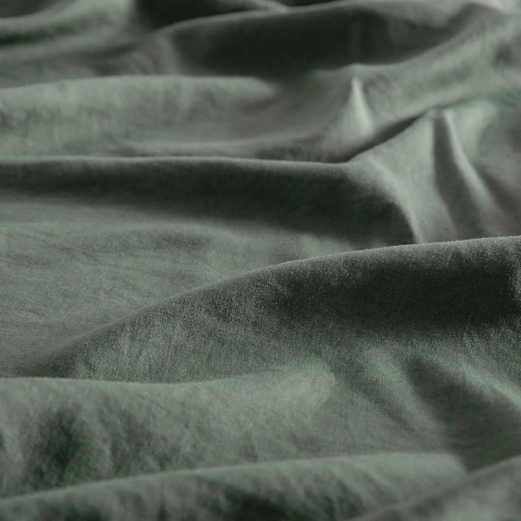 Vintage Washed Microfibre Quilt Cover Set (3Pcs) - Khaki