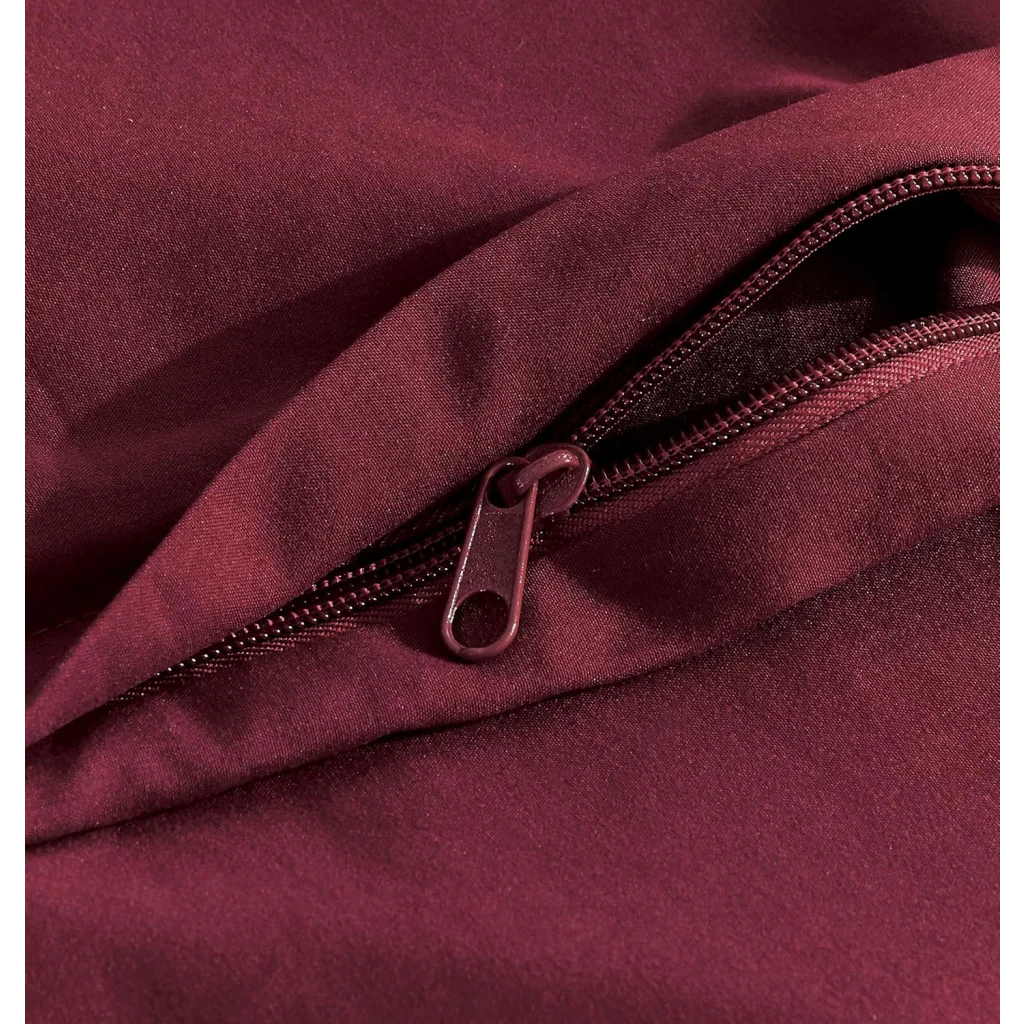 Vintage Washed Microfibre Quilt Cover Set (Burgundy Single)