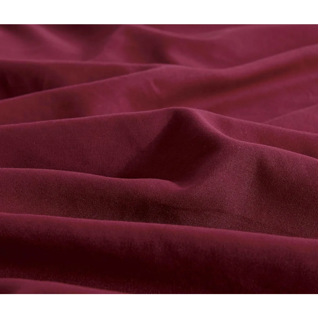 Vintage Washed Microfibre Quilt Cover Set (Burgundy Single)