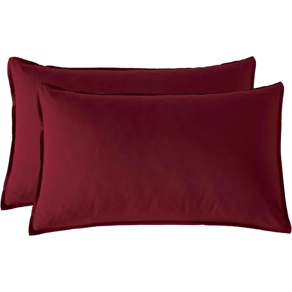 Vintage Washed Microfibre Quilt Cover Set (Burgundy Single)