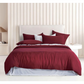 Vintage Washed Microfibre Quilt Cover Set (Burgundy Super