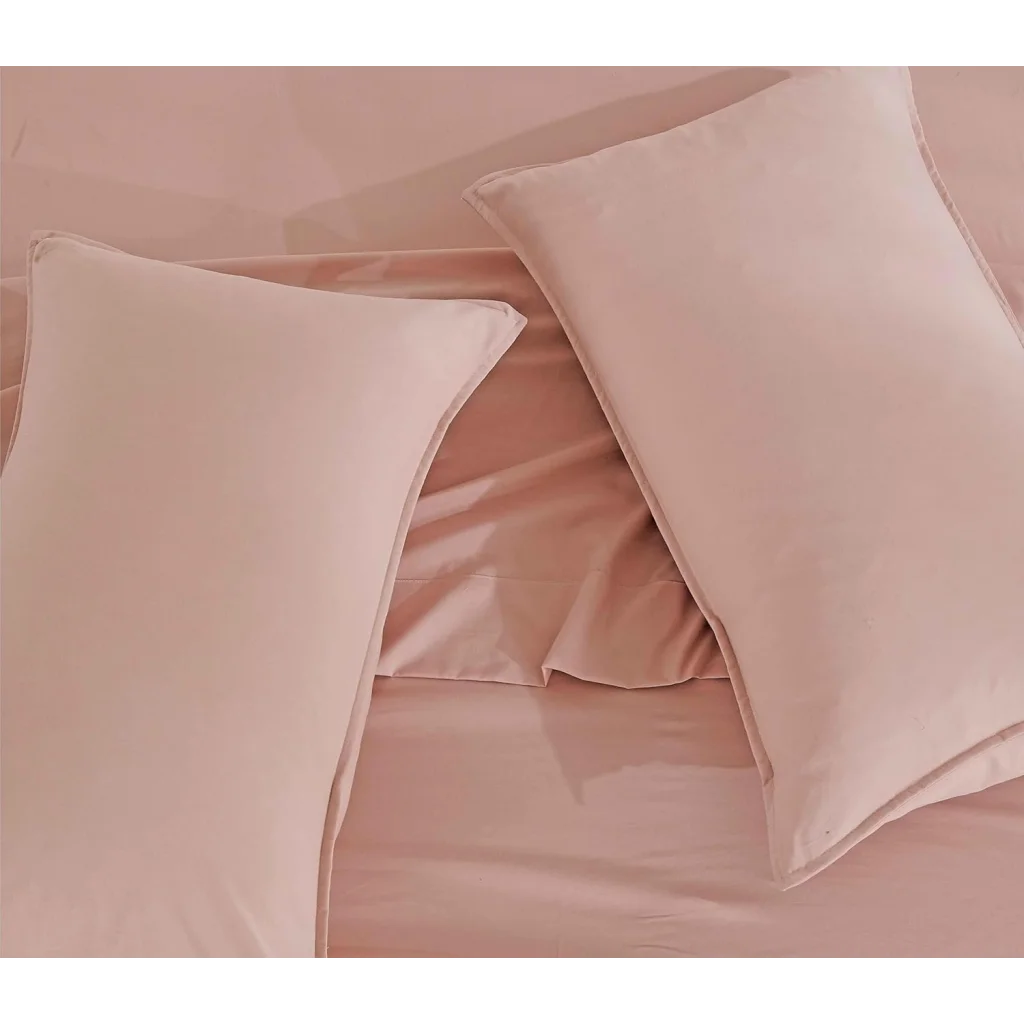Vintage Washed Microfibre Quilt Cover Set (Pink Super King)