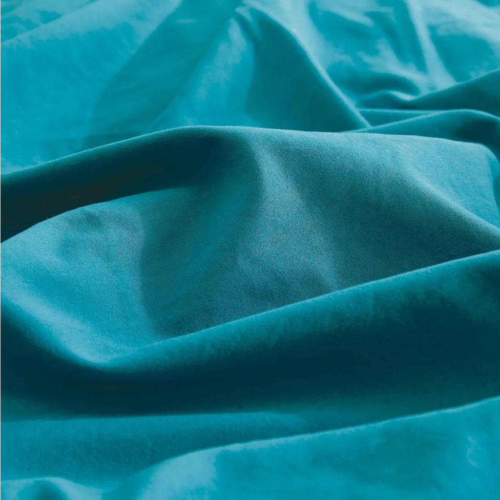Vintage Washed Microfibre Quilt Cover Set (Teal King)
