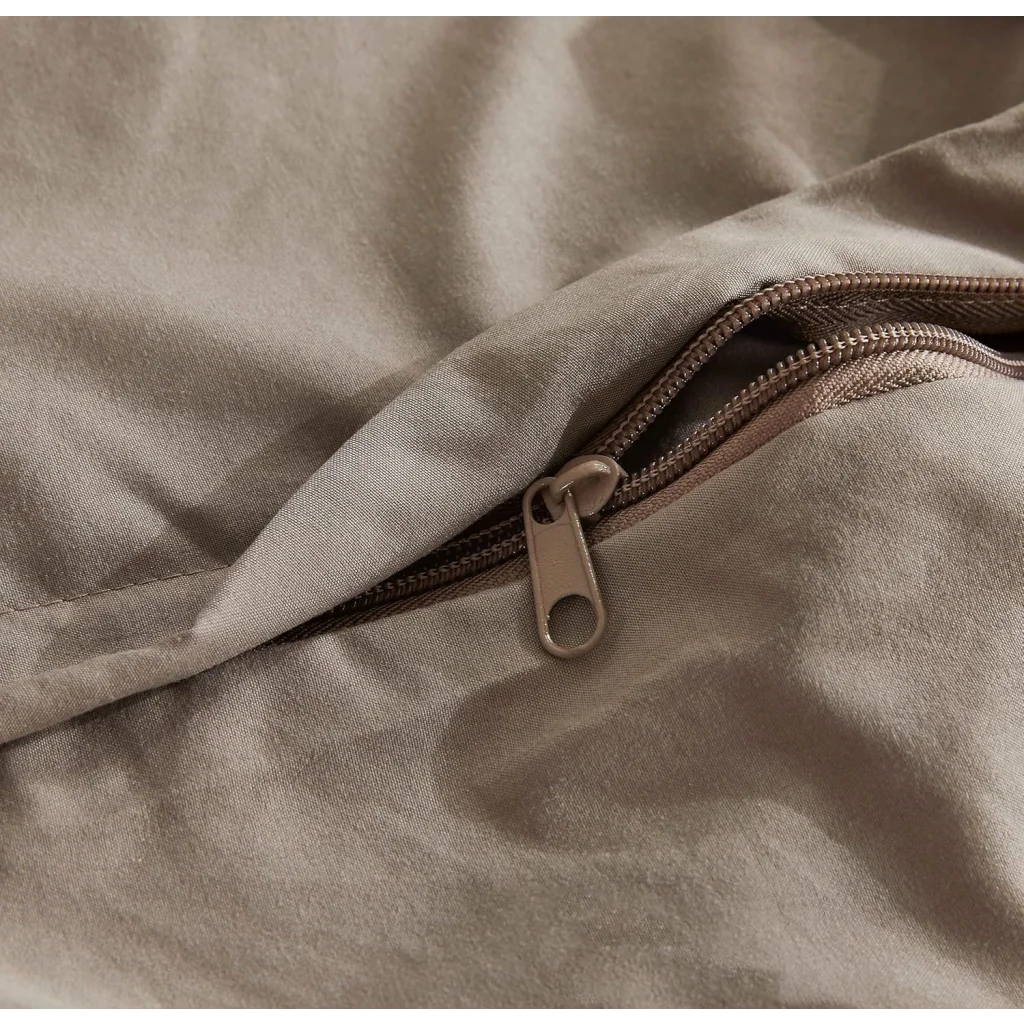 Vintage Washed Microfibre Quilt Cover Set (Truffle Double)