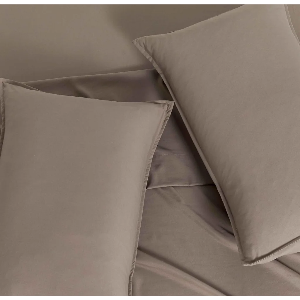 Vintage Washed Microfibre Quilt Cover Set (Truffle King)