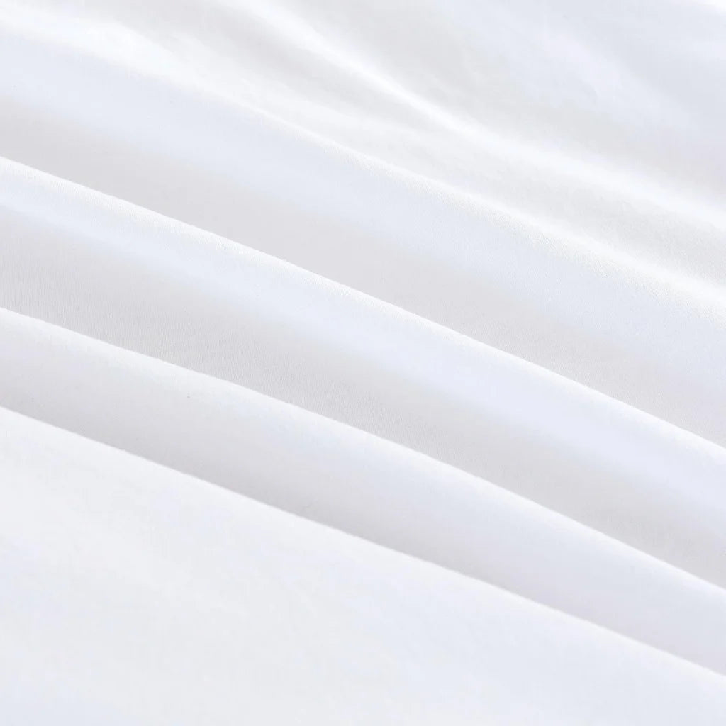 Vintage Washed Microfibre Quilt Cover Set (White Double)