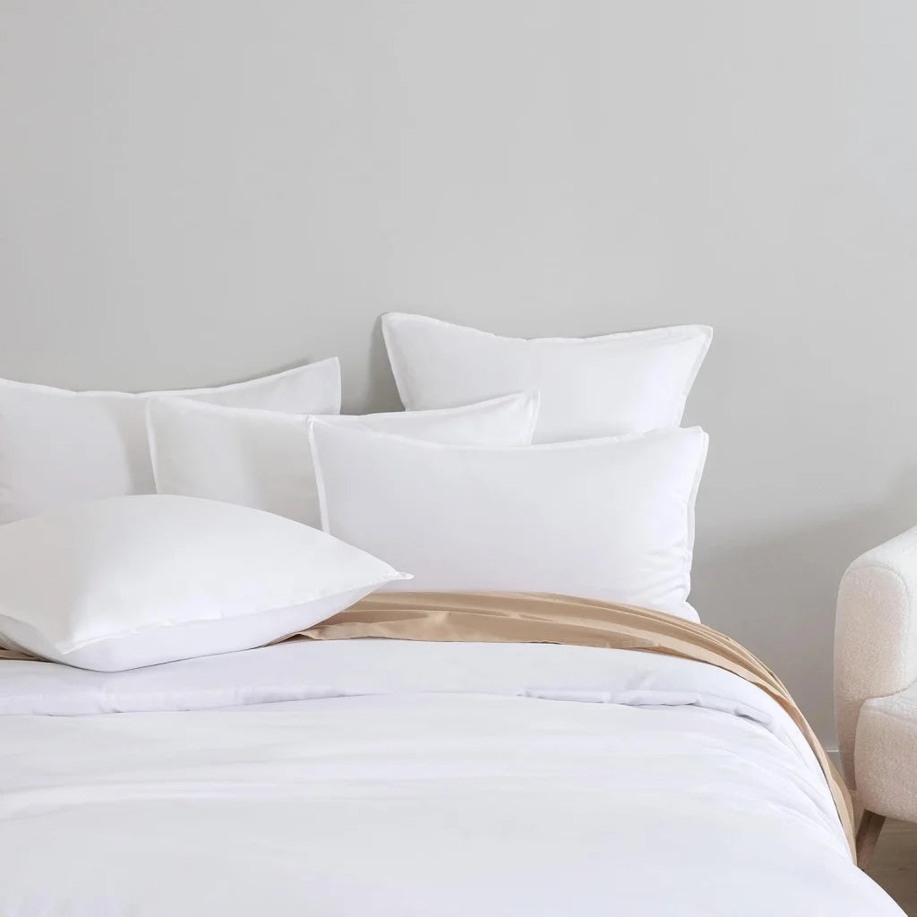 Vintage Washed Microfibre Quilt Cover Set (White Double)