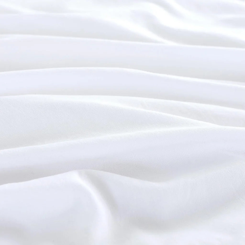 Vintage Washed Microfibre Quilt Cover Set (White Double)