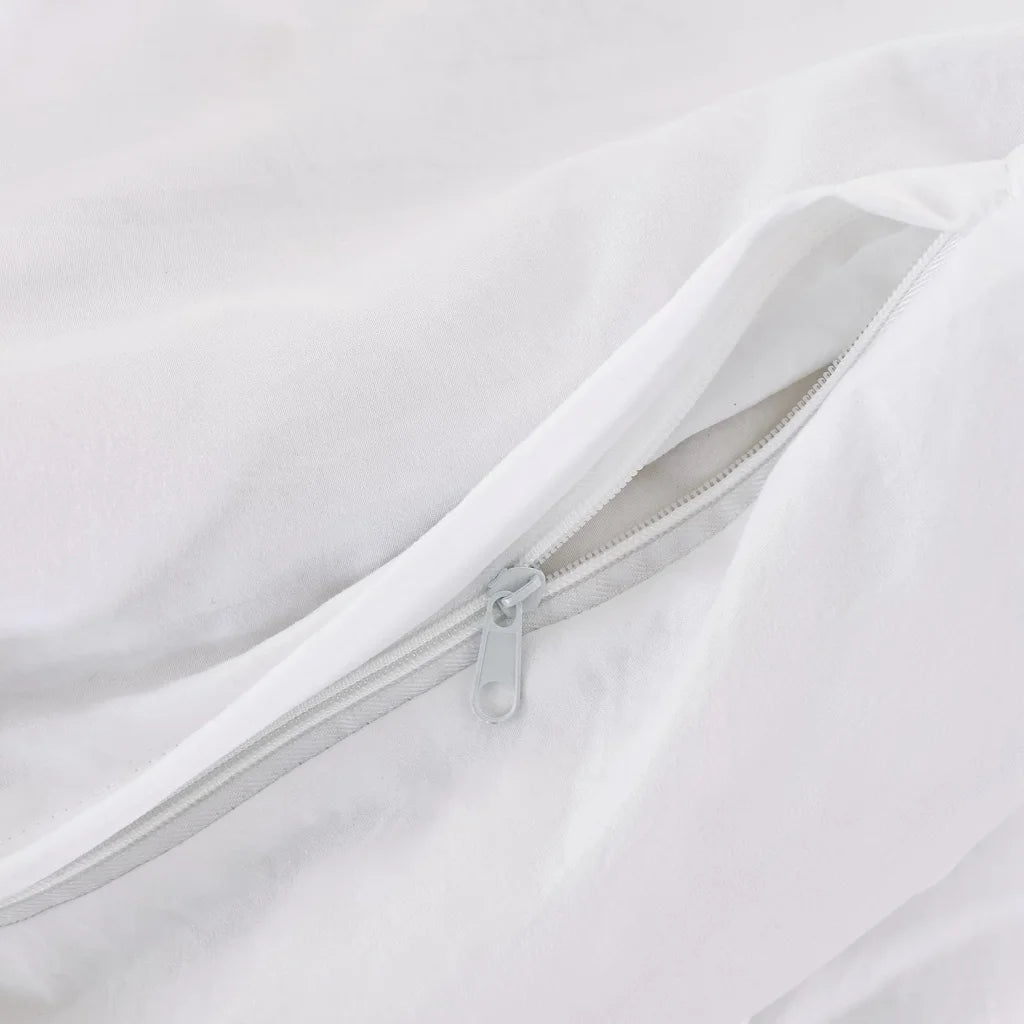 Vintage Washed Microfibre Quilt Cover Set (White Double)
